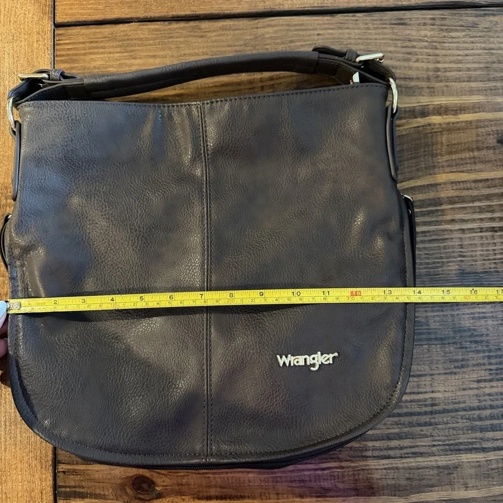 Wrangler Hobo Purse Bag for Women Brown Leather Top Handle Shoulder Purse NWT